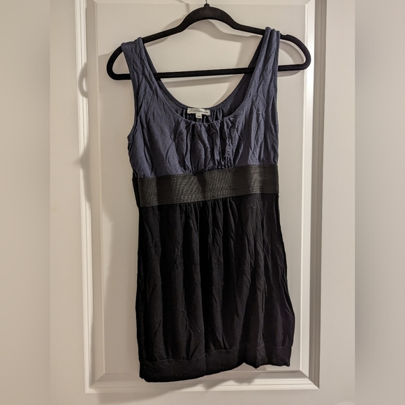 WAREHOUSE ONE | black and gray mini dress, size medium - Picture 1 of 3